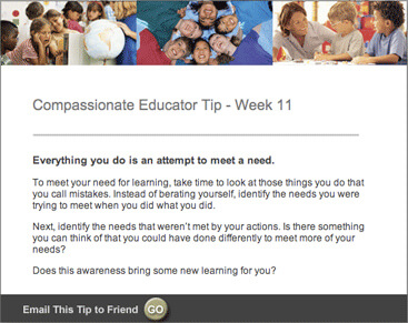 Compassionate Educator Weekly NVC Tip Sample Email